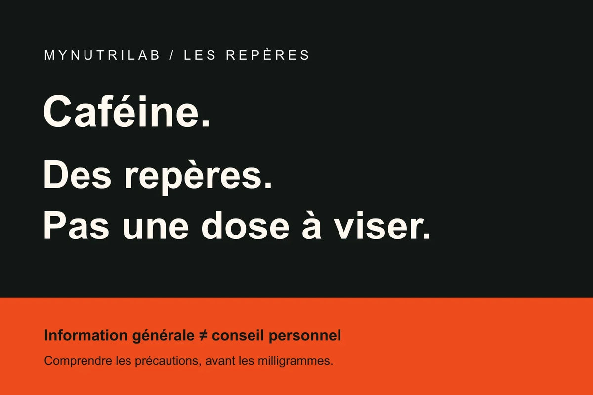 Caféine : des repères, pas une dose à viser. Information générale ne signifie pas conseil personnel.